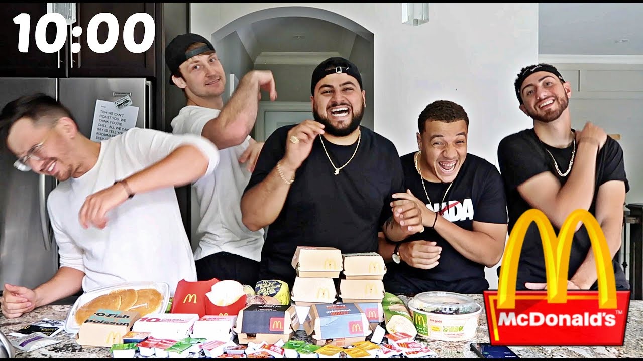 ENTIRE MCDONALD'S MENU IN 10 MIN CHALLENGE!!
