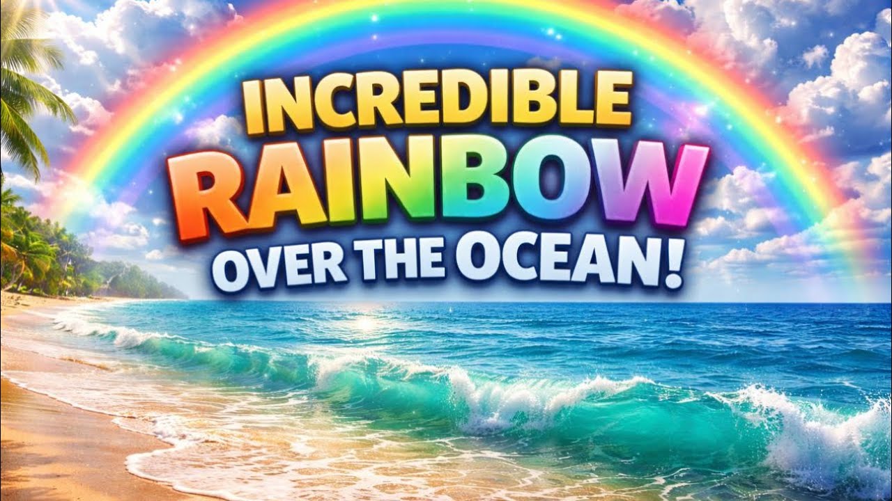 Wait for it 👀 A rainbow that turned the sky into magic🌧️🌈