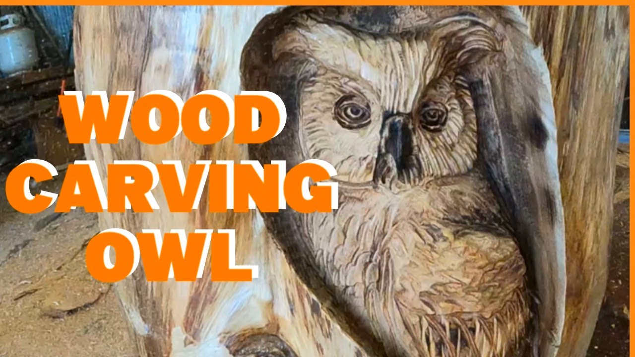 Wood Carving A Great Horned Owl - Awesome wood carving for beginners amsr