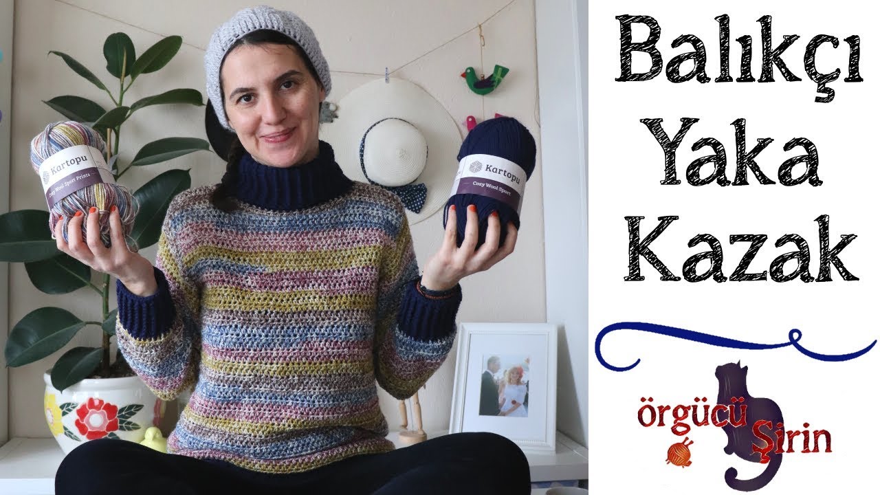 Tığ İşi Balıkçı Yaka (Boğazlı) Kazak Yapımı