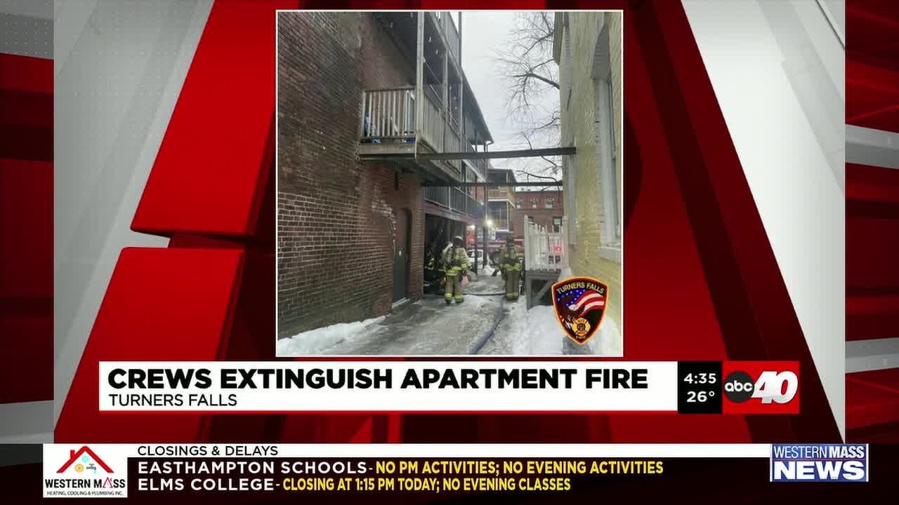 Crew battle fire outside Turners Falls building