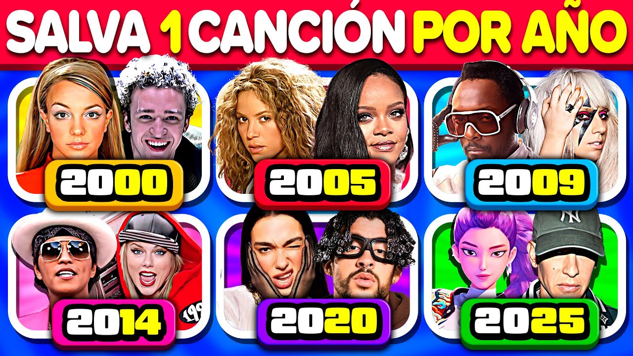 SALVA 1 CANCI&Oacute;N POR A&Ntilde;O 😱 (2000 - 2025) 🎵 &iquest;Podr&aacute;s elegir solo una? | Play Quiz de M&uacute;sica