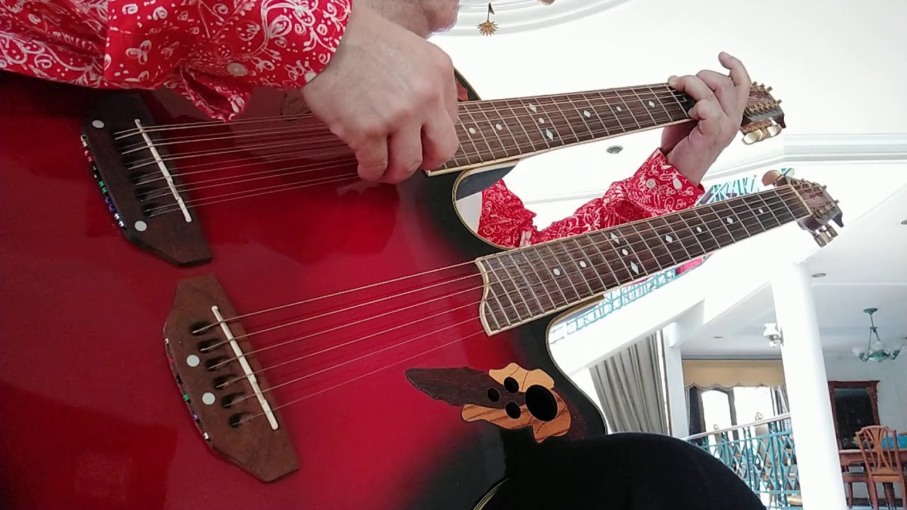 Indonesia Pusaka guitar fingerstyle, Ovation Double Neck