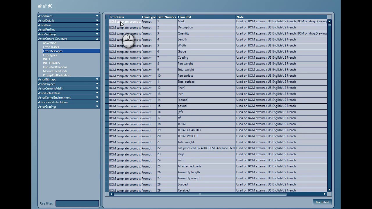 07. BOM Lists: Changing default texts in lists using BOM Editor