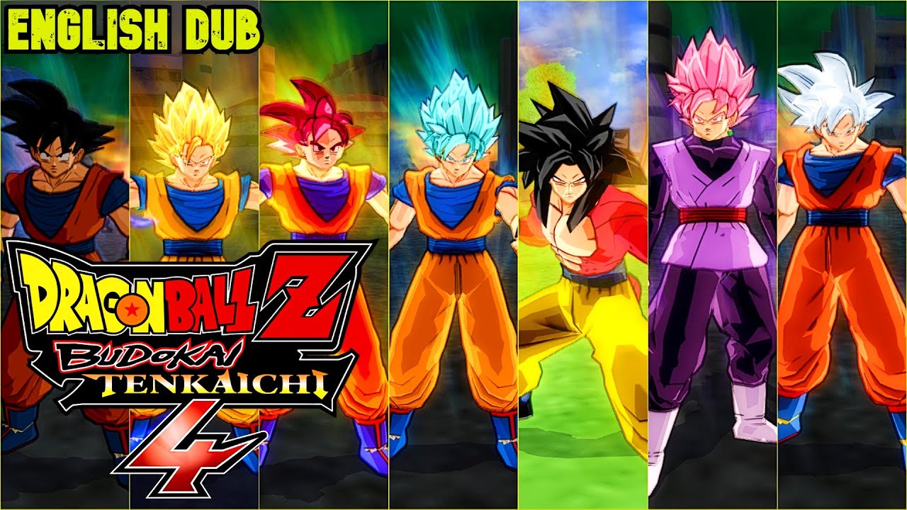 DBZ Budokai Tenkaichi 4 | Goku All Forms and Transformations | English Dub