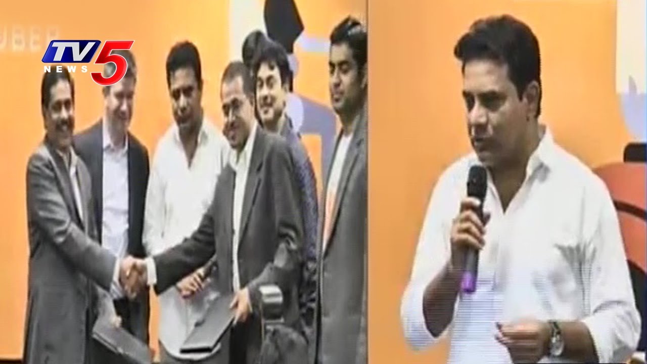KTR Launches UberMoto at T-hub |  Metro-UberMoto Deal | Hyderabad | TV5 News