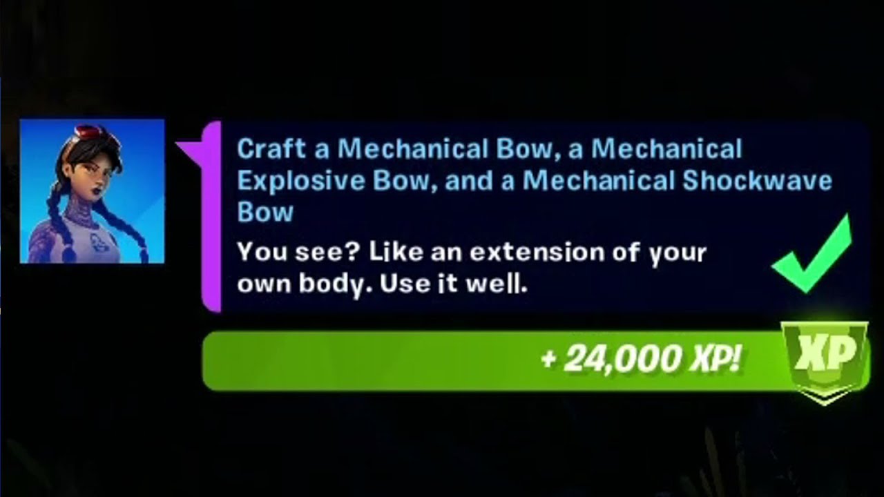Craft a Mechanical Bow, a Mechanical Explosive Bow, and a Mechanical Shockwave Bow Fortnite