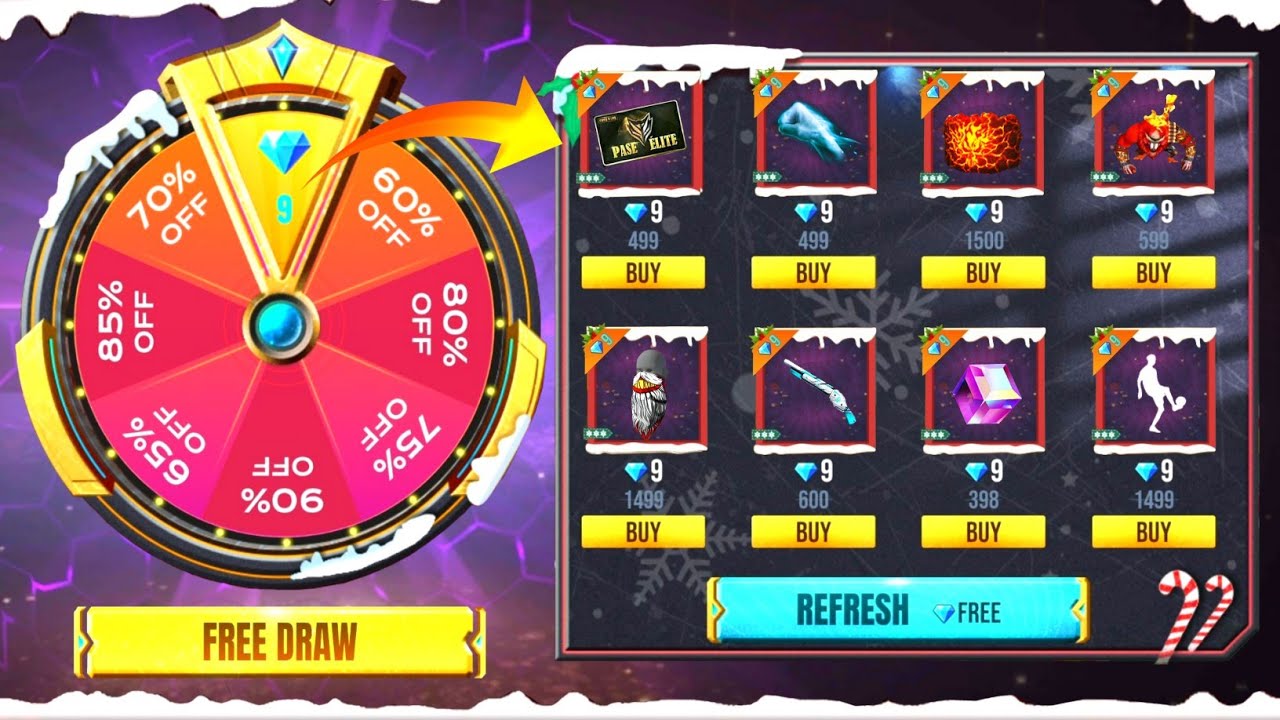 Lucky Wheel Event I Got Elite Pass in 9 Diamonds Buying All Legendary Mask Skin in Garena Free Fire