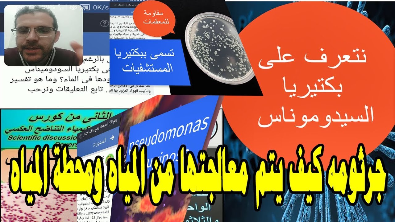 ميكروب | زائفة زنجارية Pseudomonas aeruginosa جرثومه كيف يتم معالجتها من المياه ومحطة المياه