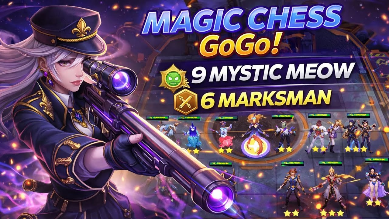 Synergy Gila!! LESLEY Full Marksman 6 + 9 Mystic Meow Sangat OP!!! Magic Chess GoGo