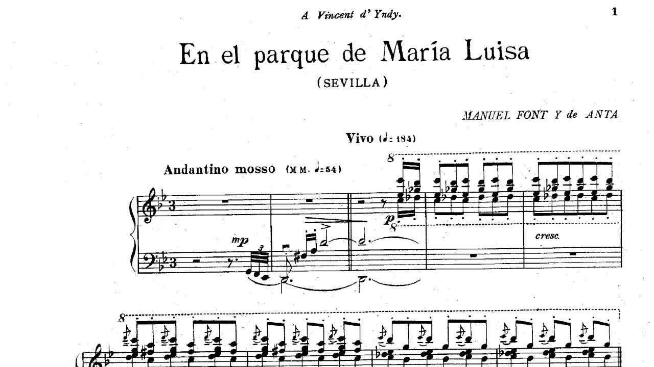 Manuel Font y de Anta: Suite Andalucía (1913), 1.º cuaderno