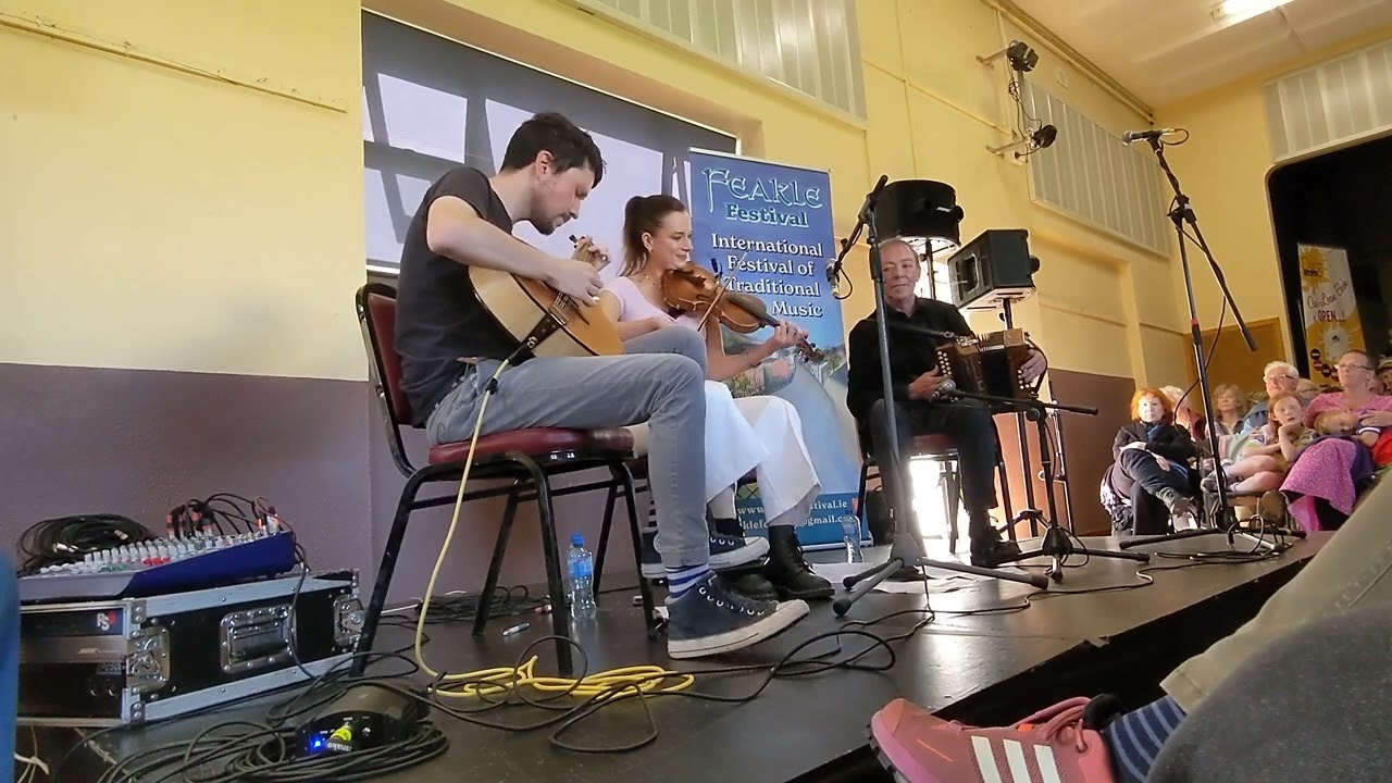 Dermot Byrne , Sorcha Costello and  Macdara Ó Faoláin at Feakle Festival.