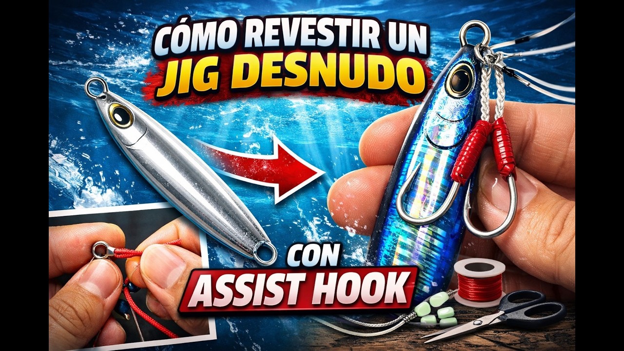 COMO COLOCAR LOS ASSIST HOOK EN UN JIG#fishing #assist hook #jiggingfishing