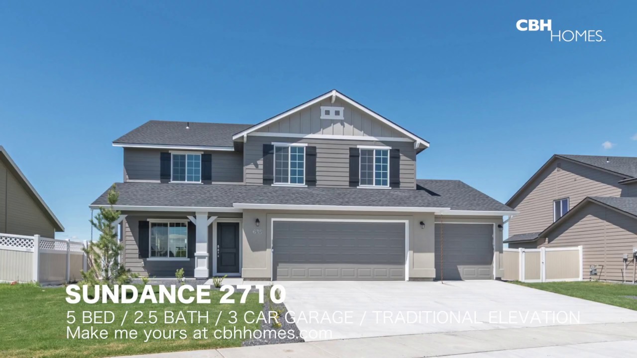 CBH Homes - Sundance 2710 - 5 bed, 2 5 bath, 3 car garage, traditional elevation
