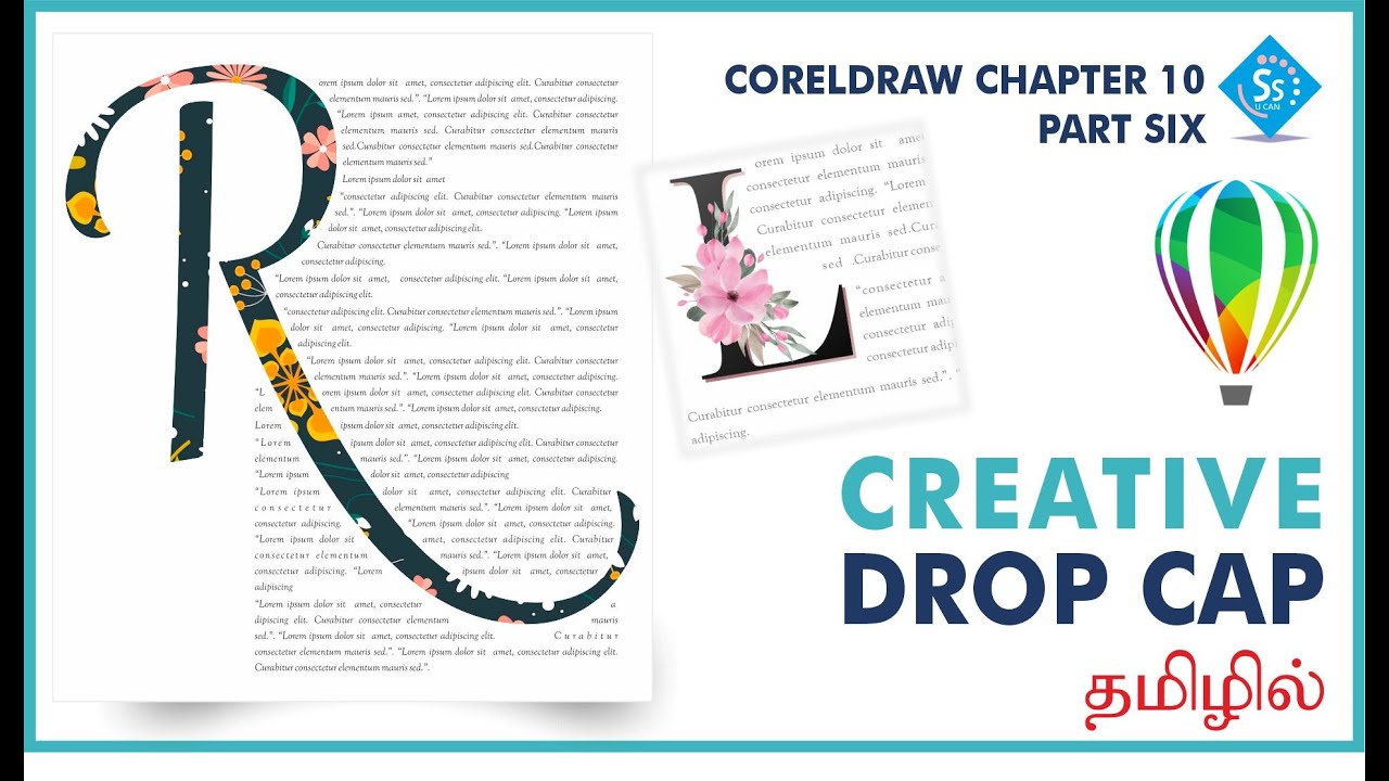 CREATIVE DROP CAP IN CORELDRAW TAMIL | CHAPTER 10 - PART SIX