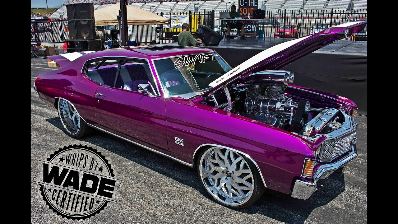 King Of The South 2015 : Purple 72 Supercharged Chevelle on 22/24x15 Wheels