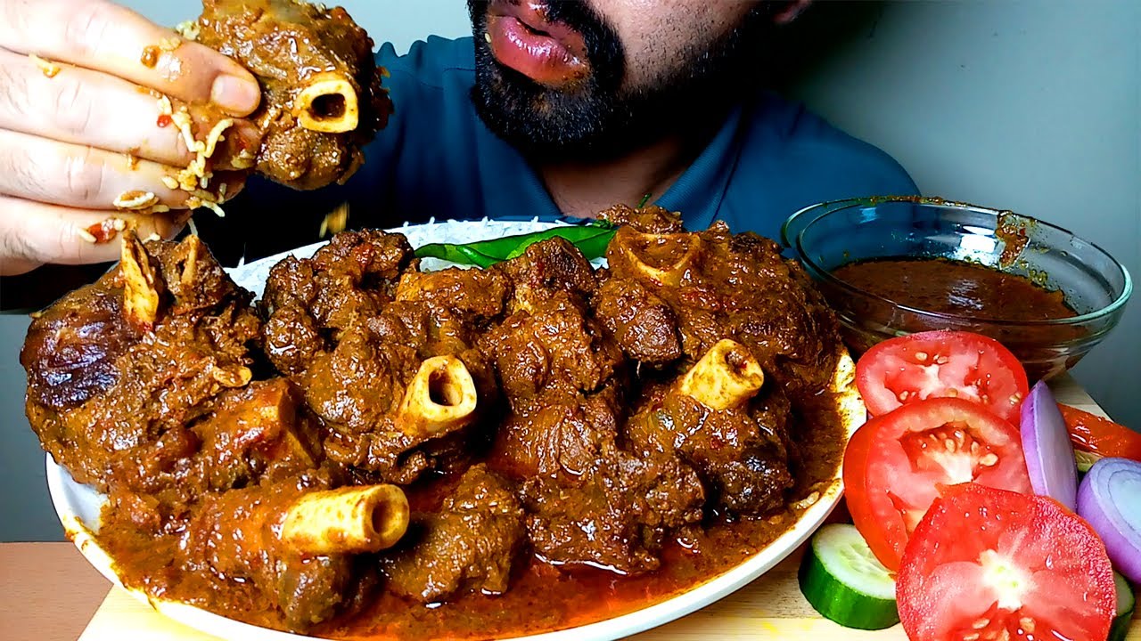 EID SPECIAL 1KG MUTTON CURRY AND RICE EATING VIDEO