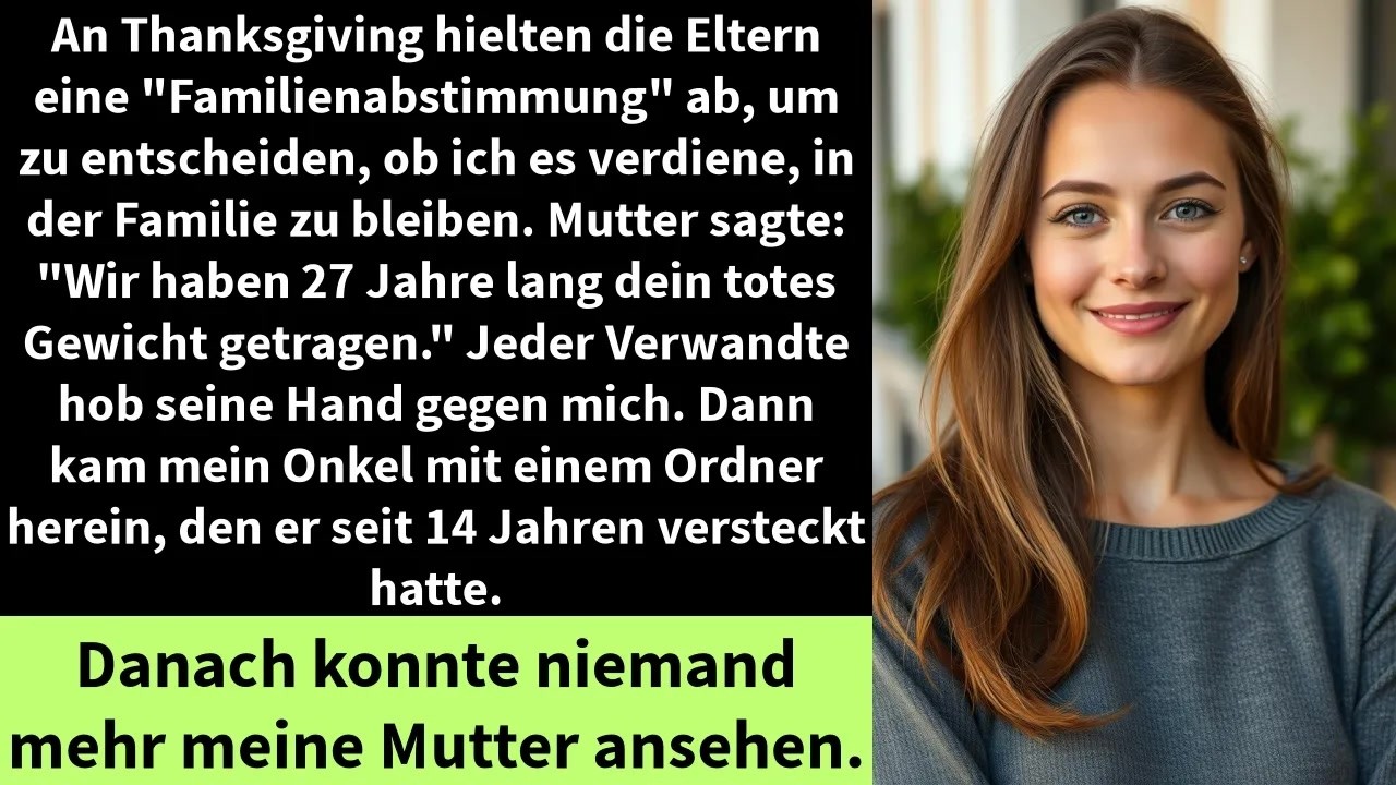 An Thanksgiving hielten die Eltern eine ＂Familienabstimmung＂ ab, um zu entscheiden.