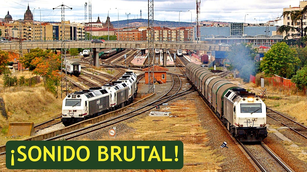 📽️¡PURO SONIDO DIÉSEL! 🚂 Trenes de Mercancías Impresionantes en la Red de Adif (España)