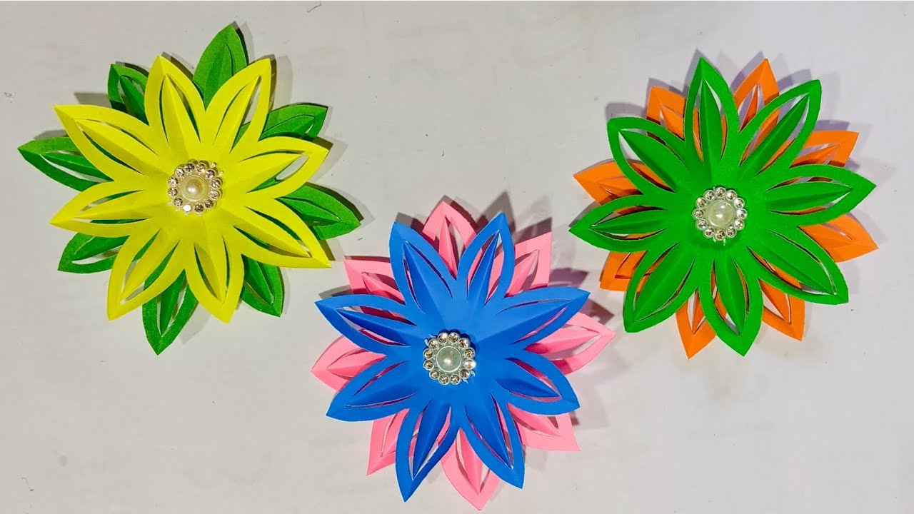 DIY Easy & Beautiful Paper Flower Making Idea / How to make paper flowers.