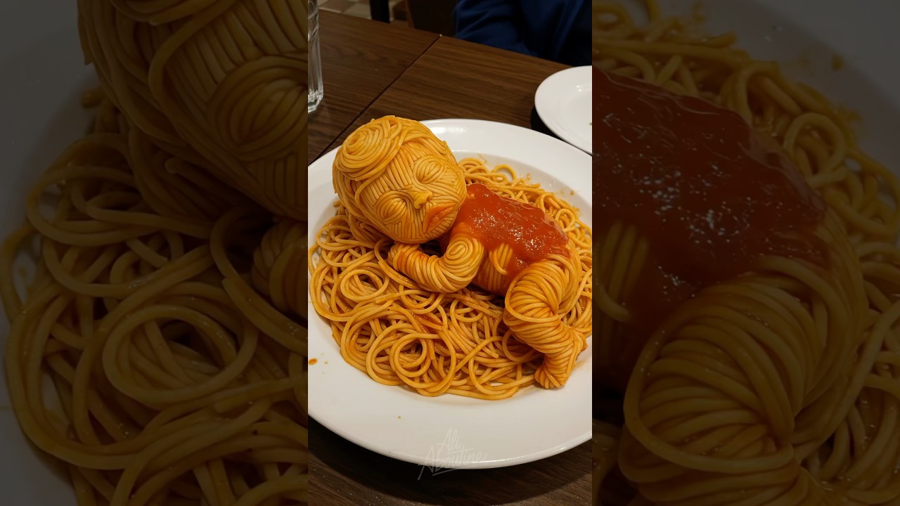 🥲not hungry #spaghetti #cursed #bodyhorror #weird #aiart #aiartist #aiartcommunity #aiartwork #ai