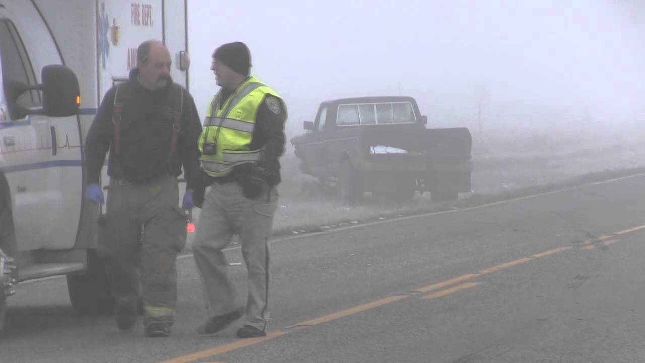 Raw video: Heavy fog contributes to 3 car collision on Highway 312