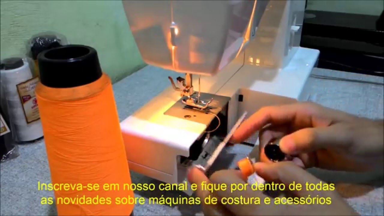 Como Costurar Com Linha Fio De Overlock Na Máquina de Costura Doméstica Singer Elgin Janome Brother