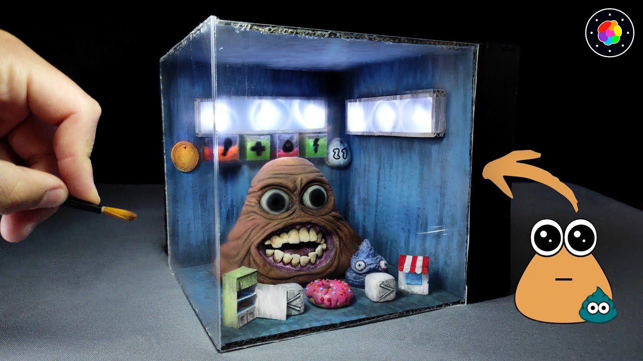 Hice Un Tétrico DIORAMA DE POU 😨 ( Tendrás Pesadillas! ) Plastilina & Cartón | PlastiVerse