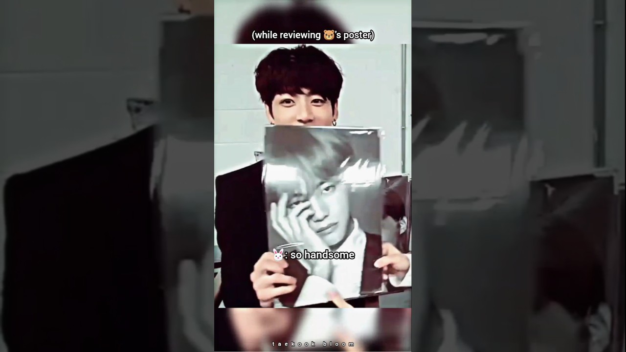 When Jungkook reviewed Jimin and Taehyung's posters 🐰🤣‼️ The difference 😬😆 #shorts #taekook