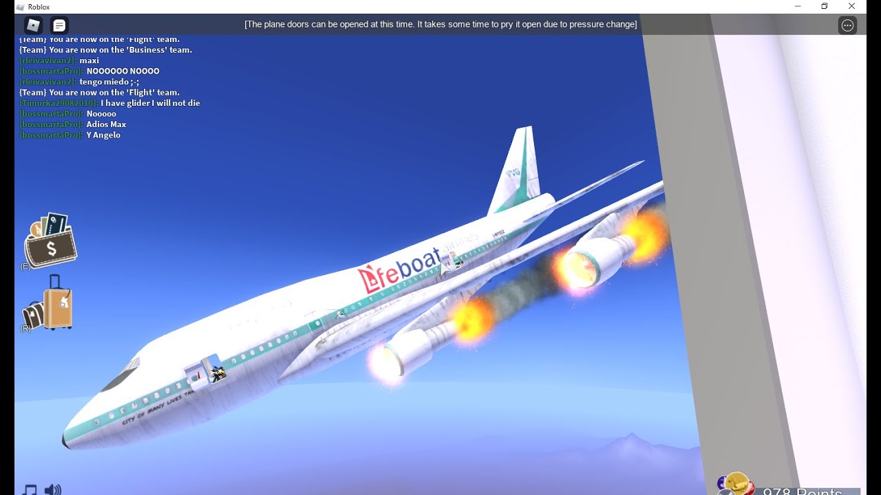 Roblox's plane crash.