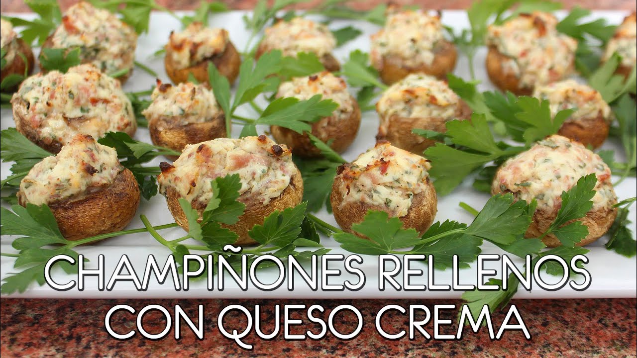 CHAMPIÑONES RELLENOS CON QUESO CREMA, ¡un aperitivo demasiado rico y fácil! - Come como príncipe