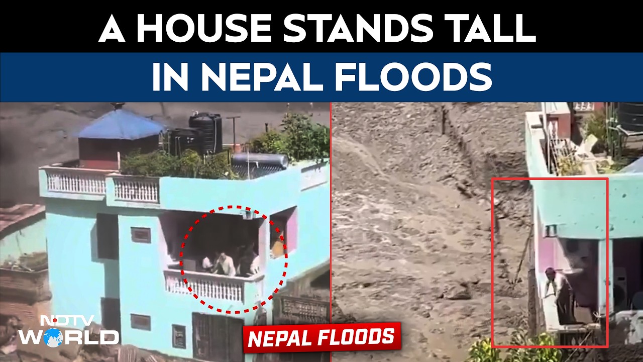 Nepal Flood: Amid Catastrophic Destruction A House Stands Stands Tall. Family Rescued Safely