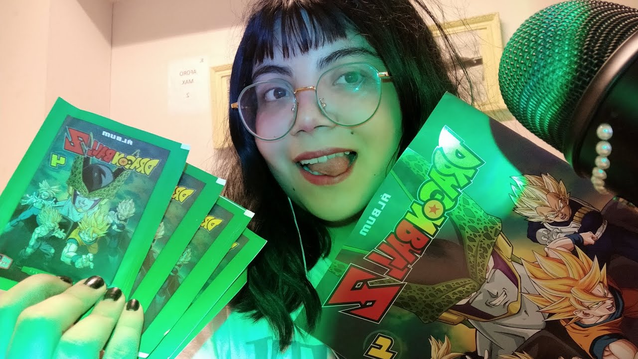 asmr 📚 abriendo sobres de Dragon Ball💤
