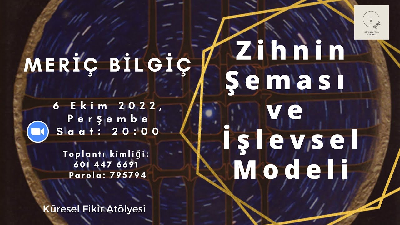 6 Ekim 2022 - Doç Dr. Meriç Bilgiç - Zihnin Şeması ve İşlevsel Modeli