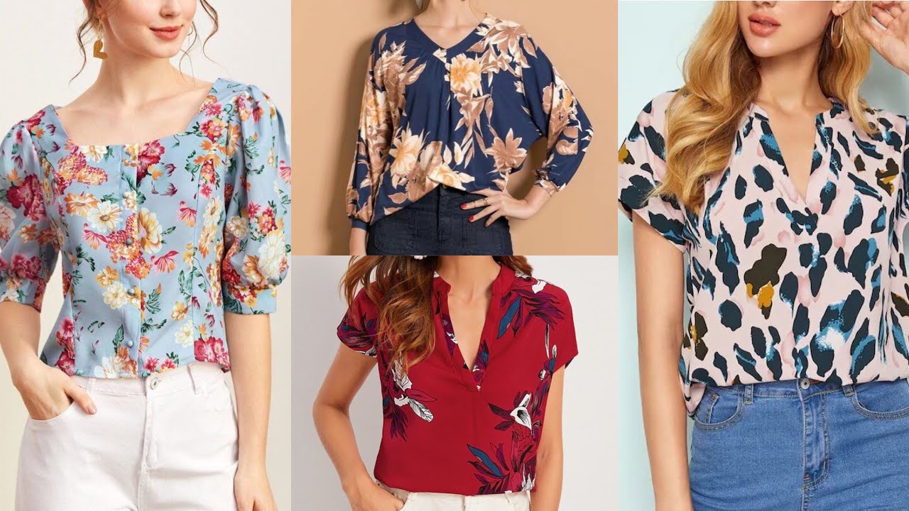 NUEVA 🥰LLEGADA PRÓXIMA TENDENCIA 💫ESTAMPADOS FLORALES ESTILO 💐FLARE DISEÑOS DE BLUSA DE ✨CHIFÓN
