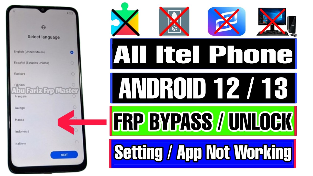 All Itel Android 12 FRP Bypass 2025 | All Itel Android 12/13 Google Lock Kaise Tode Without PC