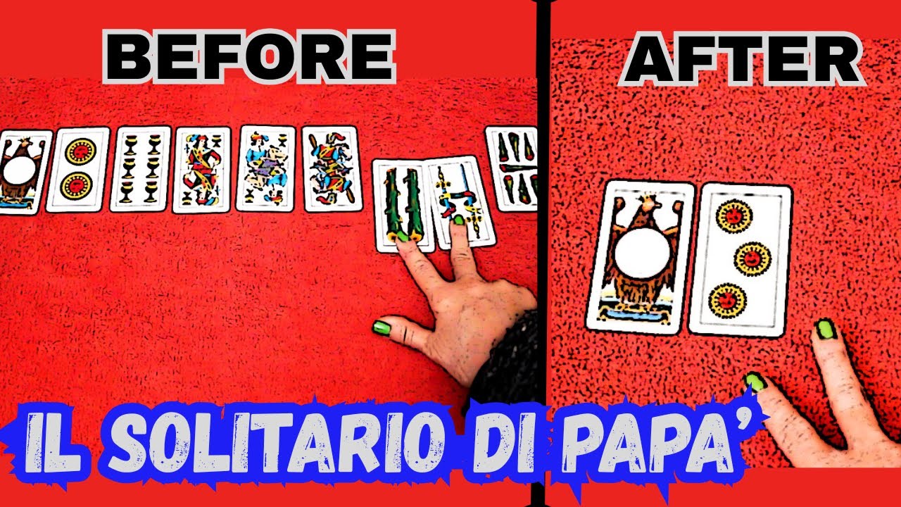 Come si gioca al SOLITARIO DI PAP&Agrave; 😉 GIOCO FACILE CON LE CARTE ITALIANE 😁  FINALE A SORPRESA