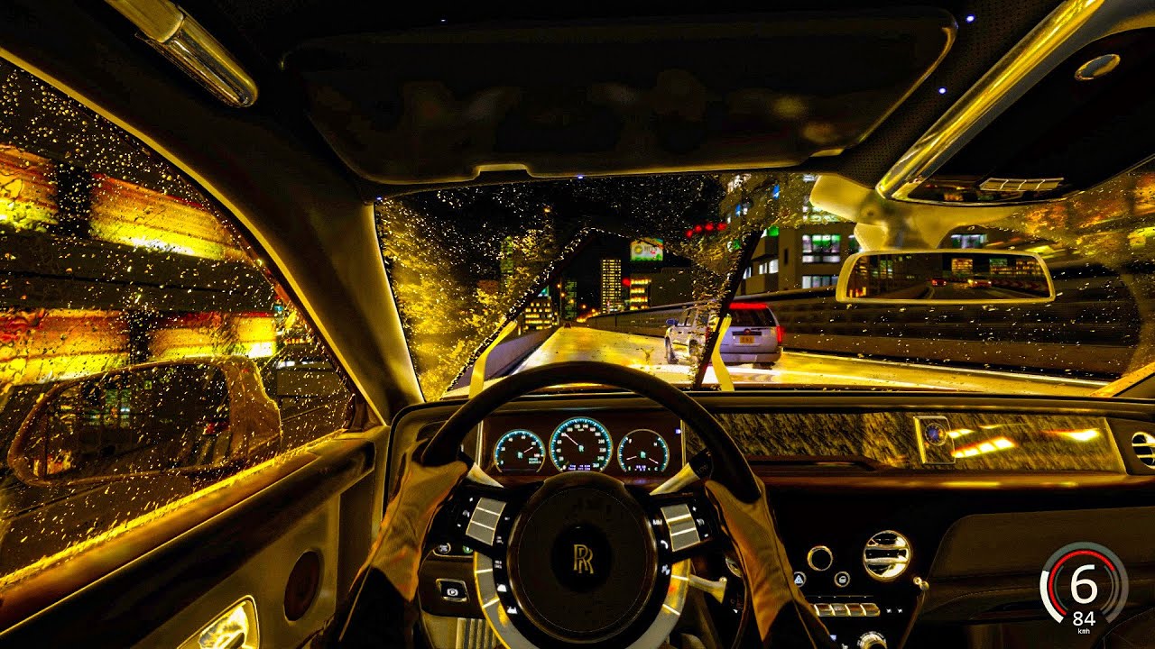 Rolls Royce V12 (POV) Luxury Night Drive in Rain – Assetto Corsa | 4K Ultra Graphics