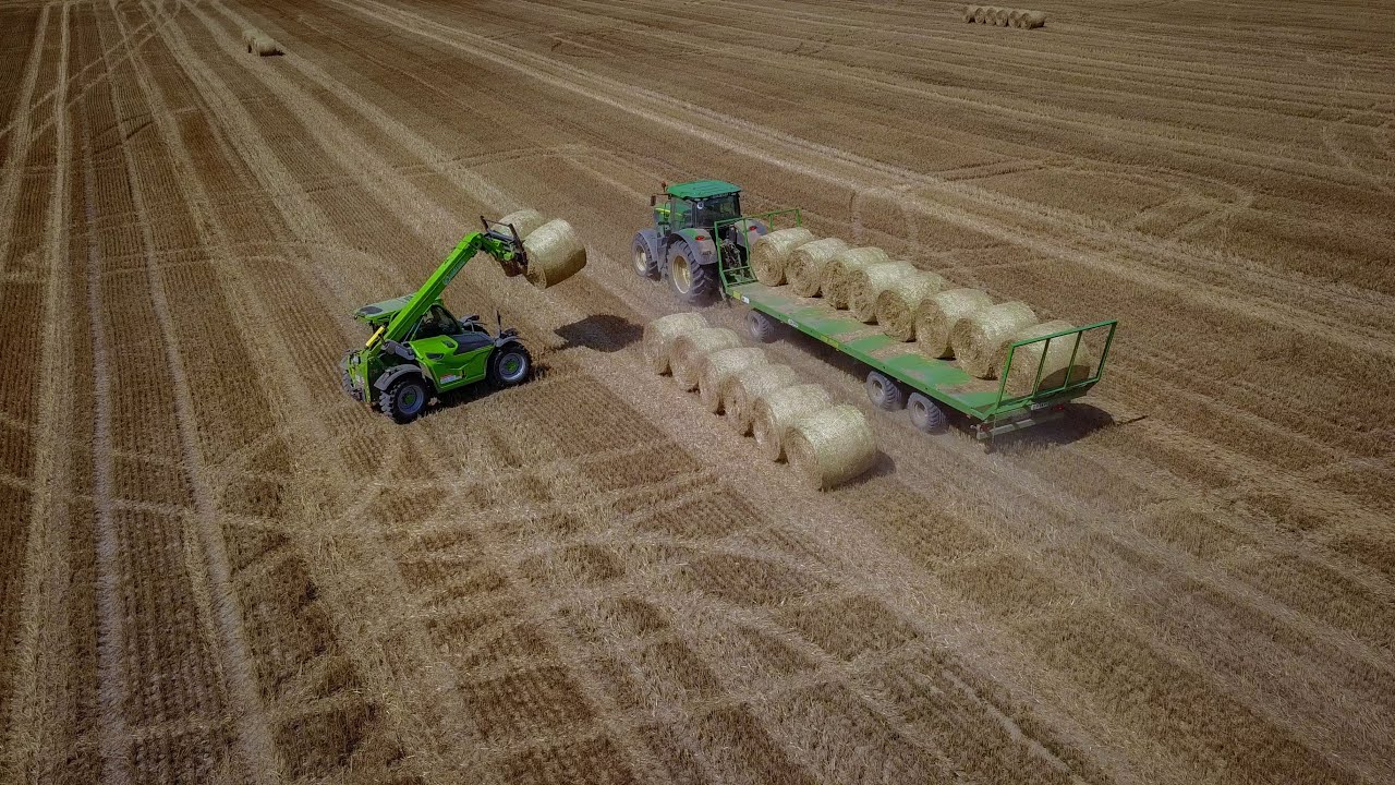 Szalma bálázás&hordás+tárcsázás JohnDeere 6155R,6170R,6125R, 8310R