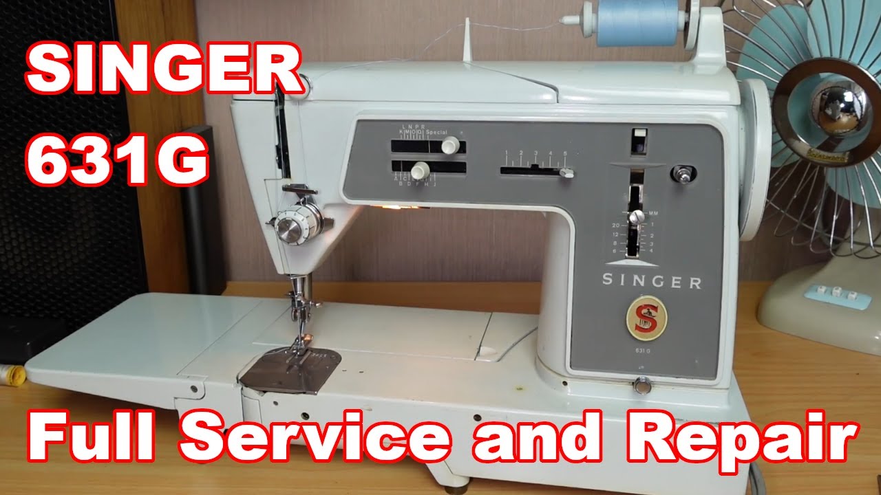 Полное обслуживание швейной машины Singer 631G / 611G (Glorious) - Исправлена ​​проблема с педалью