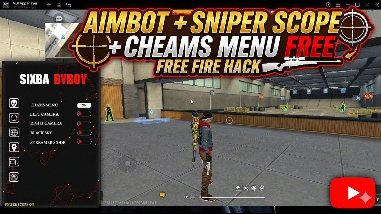 แจกโปร Free Frie Aimbot+ Sniper Scope + Cheams menu Free 😧