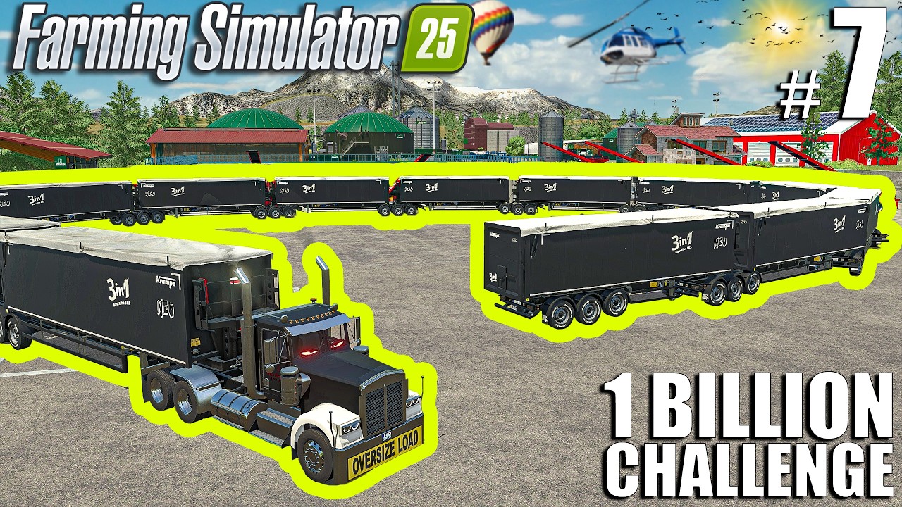 Filling THE LONGEST ROAD TRAIN in FS25 w/ 5 MILLION SILAGE | $1 BILLION CHALLENGE 💵