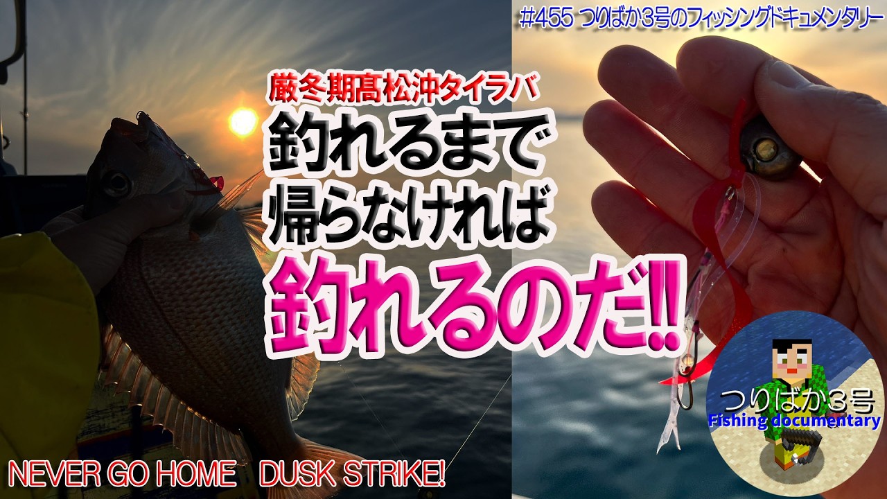 #455【高松沖タイラバ】昼から出船で夕マヅメ勝負！魚探で浮き魚を追いかけ、フィネスセッティングで真鯛をキャッチ
