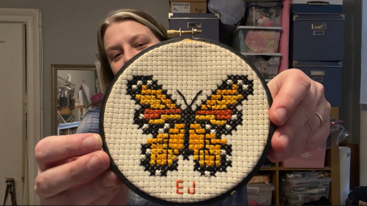 FlossTube #1:  Hello Stitchers! Sharing my first FO, my current WIPs and everything in between.