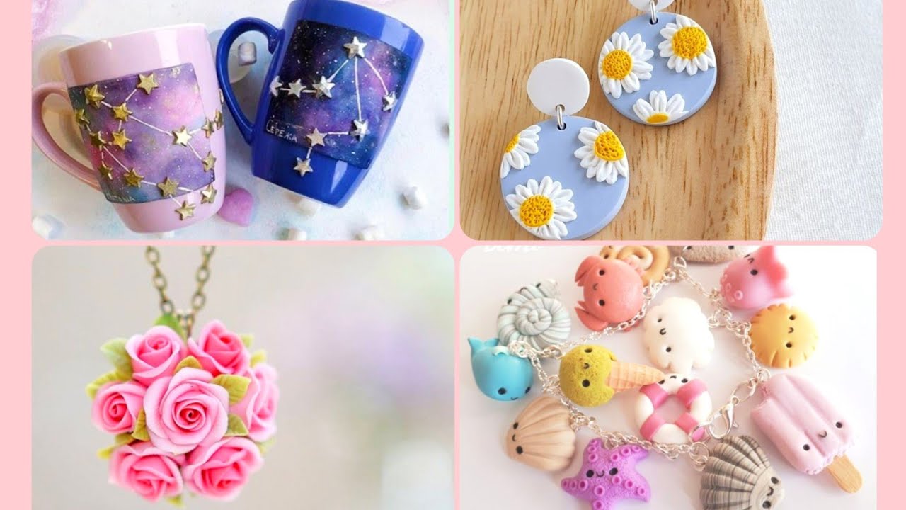 طريقة عمل عجينة السيراميك بدون غراء خشب،خبزها،تلوينها وتلميعها How to make polymer clay without glue