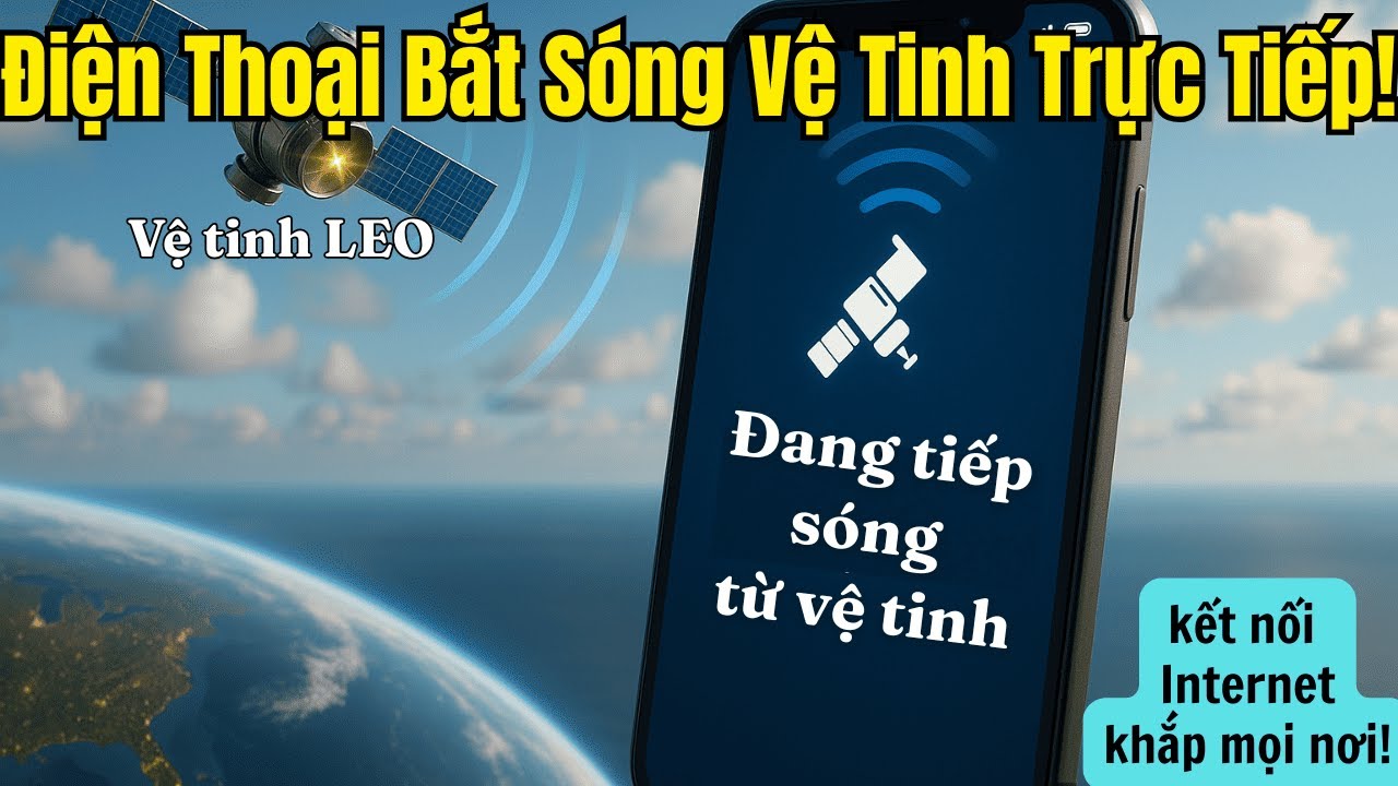 Internet Vệ Tinh Tr&ecirc;n Điện Thoại: Kết Nối Mọi Nơi Kh&ocirc;ng Cần S&oacute;ng 5G!