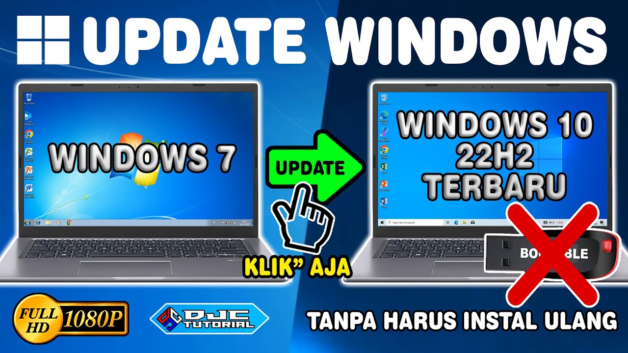 Cara Update Windows 7 ke Windows 10 Tanpa Instal Ulang | Tanpa Flashdisk | Tanpa Menghapus Data