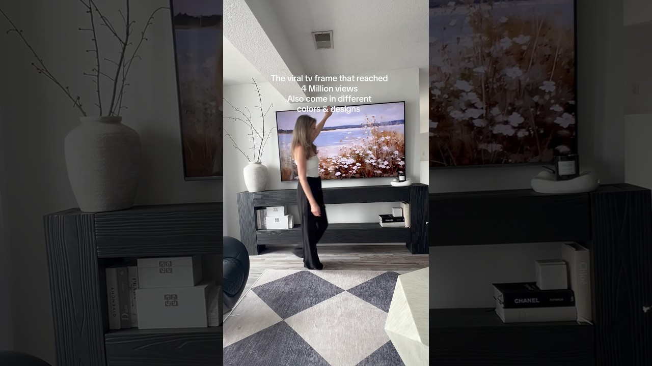 The Best invention for TVs #newinventions #tvframe #homehacks #newdawnframe #framedtvart