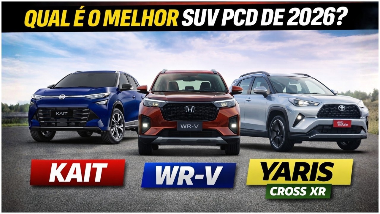 🤔 QUAL &Eacute; O MELHOR SUV PCD DE 2026? KAIT, WR-V OU YARIS CROSS?