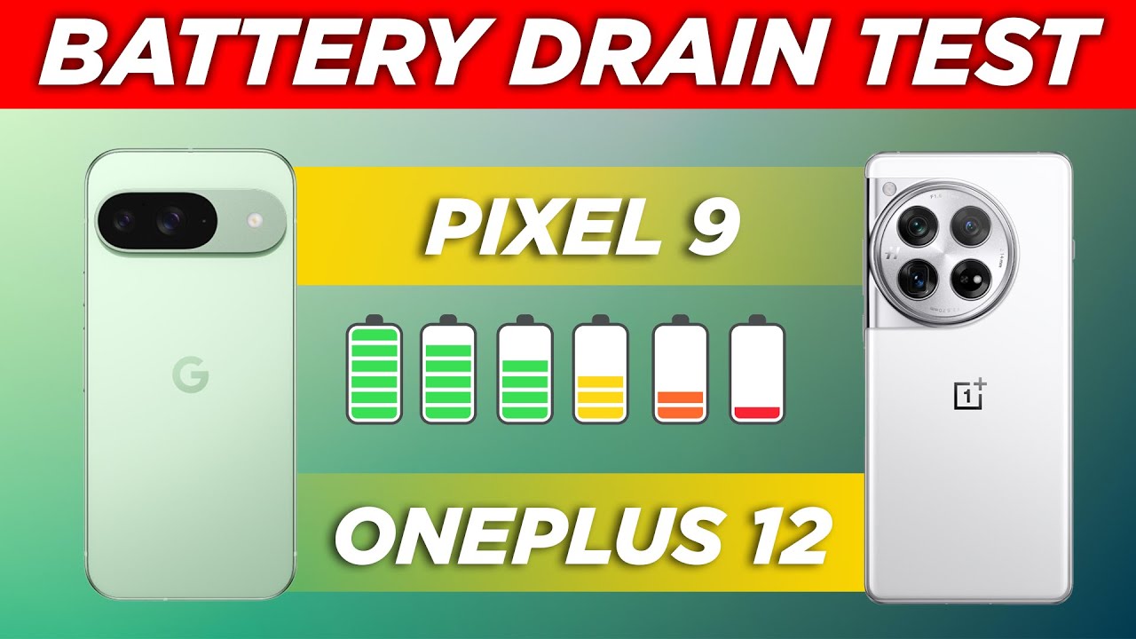 Сравнение расхода заряда батареи Pixel 9 и OnePlus 12 | Шокирующие результаты! 🤯